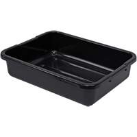 Bac d'entreposage tout usage &agrave; fond rainur&eacute;, 5" ha x 15" p x 21" lo, Plastique, Noir Nassau Supply