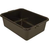 All-Purpose Flat-Bottom Storage Tub, 7" H x 15" D x 21" L, Plastic, Brown Nassau Supply