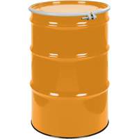 Barils en acier, 55 gal. US (45 gal. imp.), Non doubl&eacute;, Orange, Dessus ouvert, UN1A2/Y1.5/150, Calibre 16 Nassau Supply