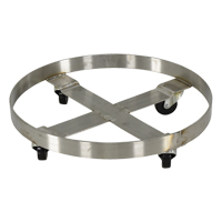 Drum Dollies, Stainless Steel, 800 lbs. Capacity, 23-1/4" Diameter, Rubber Casters Nassau Supply