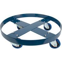 Drum Dolly, Steel, 1400 lbs. Capacity, 24" Diameter, Blue Elastic Casters Nassau Supply