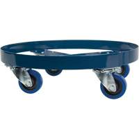 Drum Dolly, Steel, 1400 lbs. Capacity, 24" Diameter, Blue Elastic Casters Nassau Supply