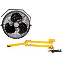 Industrial Workstation Fan Kit with Double Locking Arm, Industrial, 3 Speed, 12" Diameter Nassau Supply