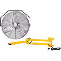Industrial Workstation Fan Kit with Double Locking Arm, Industrial, 3 Speed, 24" Diameter Nassau Supply