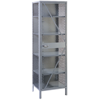 Wire Mesh Cabinet, Steel, 4 Shelves, 78" H x 24" W x 21" D, Grey FB015 | Nassau Supply