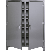 Armoires &agrave; double rangement, Acier, 8 Tablettes, 72" h x 48" la x 24" P, Gris fonc&eacute; Nassau Supply