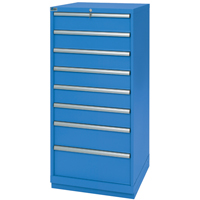 Armoires de rangement avec tiroirs, 8 tiroirs, 28-1/4" la x 28-1/2" p x 59-1/2" h, Bleu brillant Nassau Supply