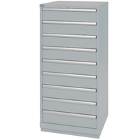 Armoires de rangement avec tiroirs, 9 tiroirs, 28-1/4" la x 28-1/2" p x 59-1/2" h, Gris Nassau Supply