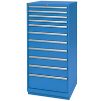 Armoires de rangement avec tiroirs, 11 tiroirs, 28-1/4" la x 28-1/2" p x 59-1/2" h, Bleu brillant Nassau Supply