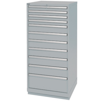 Armoires de rangement avec tiroirs, 11 tiroirs, 28-1/4" la x 28-1/2" p x 59-1/2" h, Gris Nassau Supply