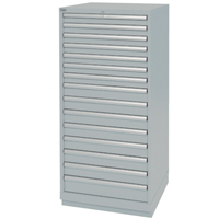 Armoires de rangement avec tiroirs, 15 tiroirs, 28-1/4" la x 28-1/2" p x 59-1/2" h, Gris Nassau Supply