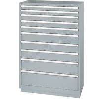 Armoires de rangement avec tiroirs, 10 tiroirs, 40-1/4" la x 22-1/2" p x 59-1/2" h, Gris Nassau Supply