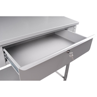 Open Floor Style Shop Desk, 34-1/2" W x 30" D x 53" H, Grey FI519 | Nassau Supply