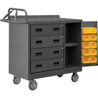 Armoire d'&eacute;tabli mobile avec bacs, Acier Surface Nassau Supply