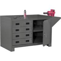 Stationary Workstation, Steel Surface, 60-1/8" W x 24-1/4" D x 36-1/4" H Nassau Supply