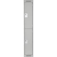Clean Line Lockers, 2 -tier, 12" x 18" x 72", Steel, Grey, Rivet (Assembled) Nassau Supply