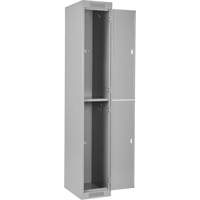 Clean Line Lockers, 2 -tier, Bank of 4, 48" x 18" x 72", Steel, Grey, Rivet (Assembled) Nassau Supply