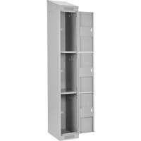Clean Line Lockers, 3 -tier, Bank of 4, 48" x 18" x 78", Steel, Grey, Rivet (Assembled) Nassau Supply