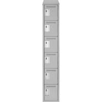 Petits casiers Clean Line, 6 niveaux, 12" x 18" x 78", Acier, Gris, Rivet (assembl&eacute;) Nassau Supply