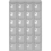 Clean Line Lockerette , 6 -tier, Bank of 4, 48" x 18" x 78", Steel, Grey, Rivet (Assembled) Nassau Supply