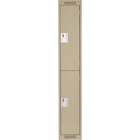 Casiers Clean Line, 2 niveaux, 12" x 18" x 72", Acier, Beige, Rivet (assembl&eacute;) Nassau Supply