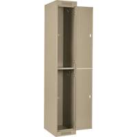 Clean Line Lockers, 2 -tier, Bank of 4, 48" x 18" x 72", Steel, Beige, Rivet (Assembled) Nassau Supply