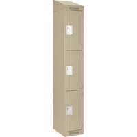 Casiers Clean Line, 3 niveaux, 12" x 18" x 78", Acier, Beige, Rivet (assembl&eacute;) Nassau Supply