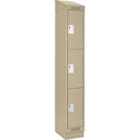 Casiers Clean Line, 3 niveaux, 12" x 18" x 82", Acier, Beige, Rivet (assembl&eacute;) Nassau Supply
