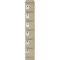 Clean Line Lockerette , 6 -tier, 12" x 18" x 82", Steel, Beige, Rivet (Assembled) Nassau Supply
