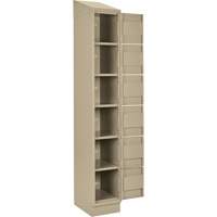 Clean Line Lockerette , 6 -tier, Bank of 4, 48" x 18" x 82", Steel, Beige, Rivet (Assembled) Nassau Supply