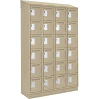 Clean Line Lockerette , 6 -tier, Bank of 4, 48" x 18" x 82", Steel, Beige, Rivet (Assembled) Nassau Supply