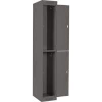 Clean Line Lockers, 2 -tier, Bank of 4, 48" x 18" x 72", Steel, Charcoal, Rivet (Assembled) Nassau Supply