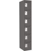 Petits casiers Clean Line, 6 niveaux, 12" x 18" x 72", Acier, Charbon, Rivet (assembl&eacute;) Nassau Supply