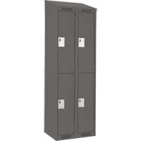 Clean Line Lockers, 2 -tier, Bank of 2, 24" x 18" x 78", Steel, Charcoal, Rivet (Assembled) Nassau Supply