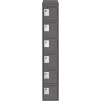 Petits casiers Clean Line, 6 niveaux, 12" x 18" x 78", Acier, Charbon, Rivet (assembl&eacute;) Nassau Supply