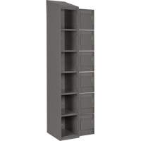 Clean Line Lockerette, 6 -tier, Bank of 4, 48" x 18" x 78", Steel, Charcoal, Rivet (Assembled) Nassau Supply