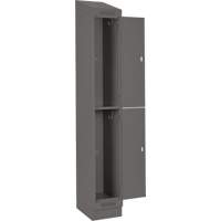 Casiers Clean Line, 2 niveaux, Bloc de 4, 48" x 18" x 82", Acier, Charbon, Rivet (assembl&eacute;) Nassau Supply