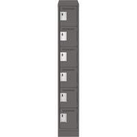Clean Line Lockerette, 6 -tier, 12" x 18" x 82", Steel, Charcoal, Rivet (Assembled) Nassau Supply