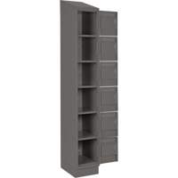 Clean Line Lockerette, 6 -tier, Bank of 4, 48" x 18" x 82", Steel, Charcoal, Rivet (Assembled) Nassau Supply