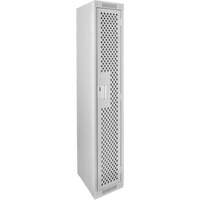 Casiers Clean Line, 12" x 12" x 72", Acier, Gris, Rivet (assembl&eacute;), Perfor&eacute; Nassau Supply