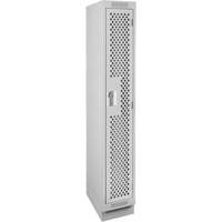 Casiers Clean Line, 12" x 18" x 76", Acier, Gris, Rivet (assembl&eacute;), Perfor&eacute; Nassau Supply