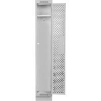 Casiers Clean Line, 12" x 18" x 76", Acier, Gris, Rivet (assembl&eacute;), Perfor&eacute; Nassau Supply