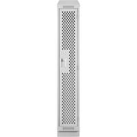 Casiers Clean Line, 12" x 18" x 82", Acier, Gris, Rivet (assembl&eacute;), Perfor&eacute; Nassau Supply