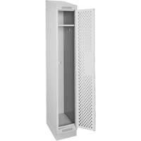 Casiers Clean Line, 12" x 18" x 82", Acier, Gris, Rivet (assembl&eacute;), Perfor&eacute; Nassau Supply