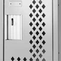 Clean Line™ Lockers, Bank of 2, 24" x 15" x 72", Steel, Grey, Rivet (Assembled), Perforated FK693 | Nassau Supply