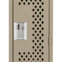 Clean Line™ Lockers, Bank of 2, 24" x 12" x 72", Steel, Beige, Rivet (Assembled), Perforated FK285 | Nassau Supply