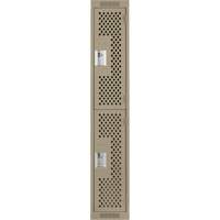 Clean Line™ Lockers, 2 -tier, 12" x 12" x 72", Steel, Beige, Rivet (Assembled), Perforated FK288 | Nassau Supply