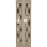 Casiers Clean Line, Bloc de 2, 24" x 18" x 76", Acier, Beige, Rivet (assembl&eacute;), Perfor&eacute; Nassau Supply