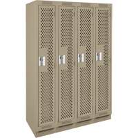 Casiers Clean Line, Bloc de 4, 48" x 12" x 76", Acier, Beige, Rivet (assembl&eacute;), Perfor&eacute; Nassau Supply