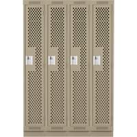 Casiers Clean Line, Bloc de 4, 48" x 12" x 76", Acier, Beige, Rivet (assembl&eacute;), Perfor&eacute; Nassau Supply